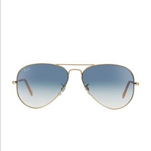 Ray-Ban Gold Aviator with Blue Ombré Lenses